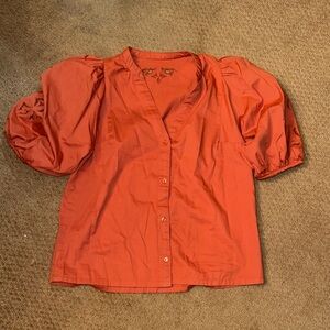 Brochu Walker Orange Puff Sleeve Blouse